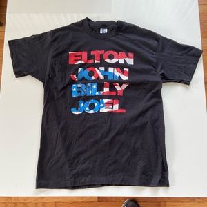 Vintage 1994 Elton John Billy Joel T-Shirt Mens XL 90s Music Rock Band Tour Tee